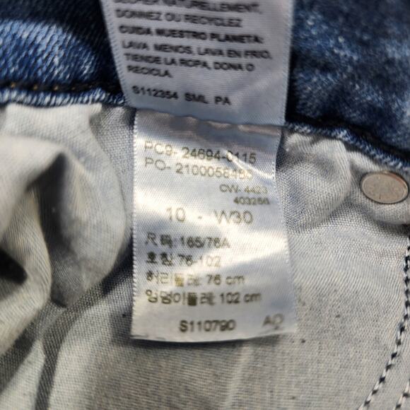 Levi Strauss Signature Jeans Womens 10 Blue Mid Rise Capri Cuffed Hem Stretch - Picture 9 of 14